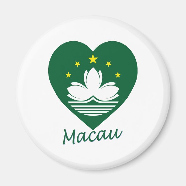 Macau Flag Herz Magnet (Vorne)