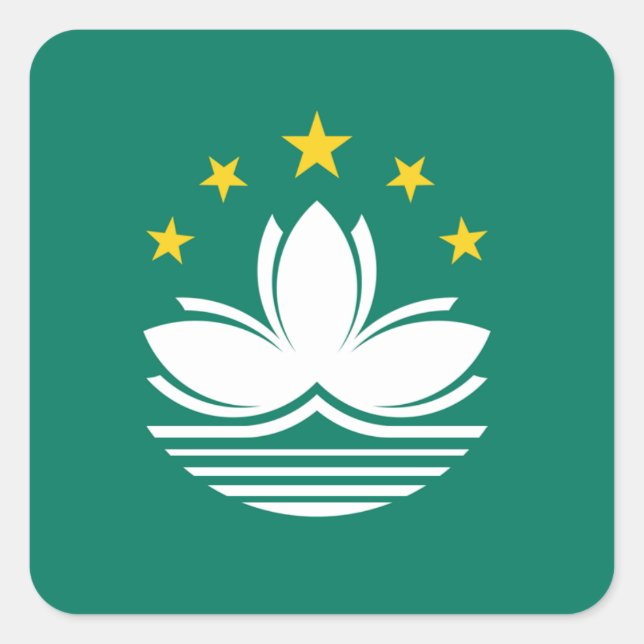 Macau Flag Round Sticker (Vorderseite)