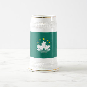 Macau-Flagge Bierglas