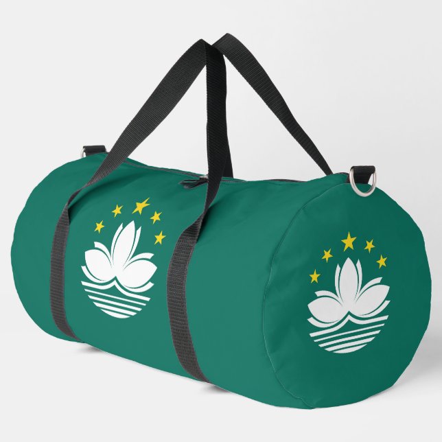Macau-Flagge Duffle Bag (Linke Ecke)