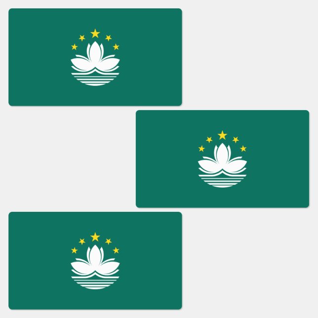 Macau-Flagge Etiketten (Gruppe)