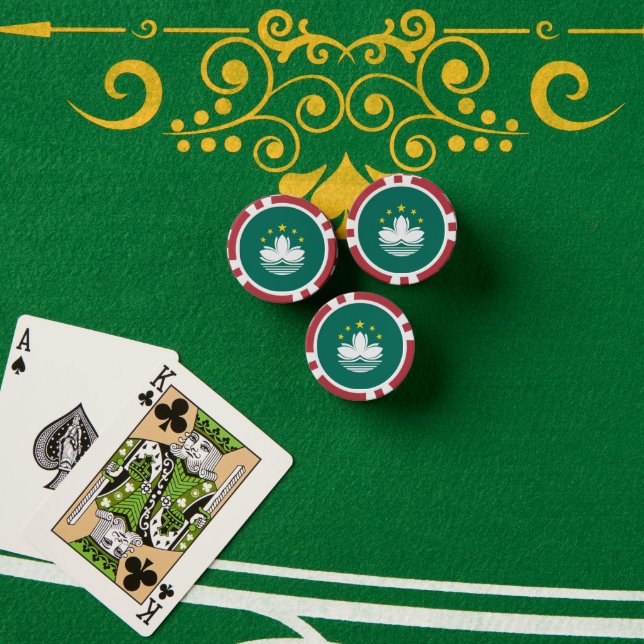 Macau-Flagge Pokerchips (Pokertisch (Stapel))