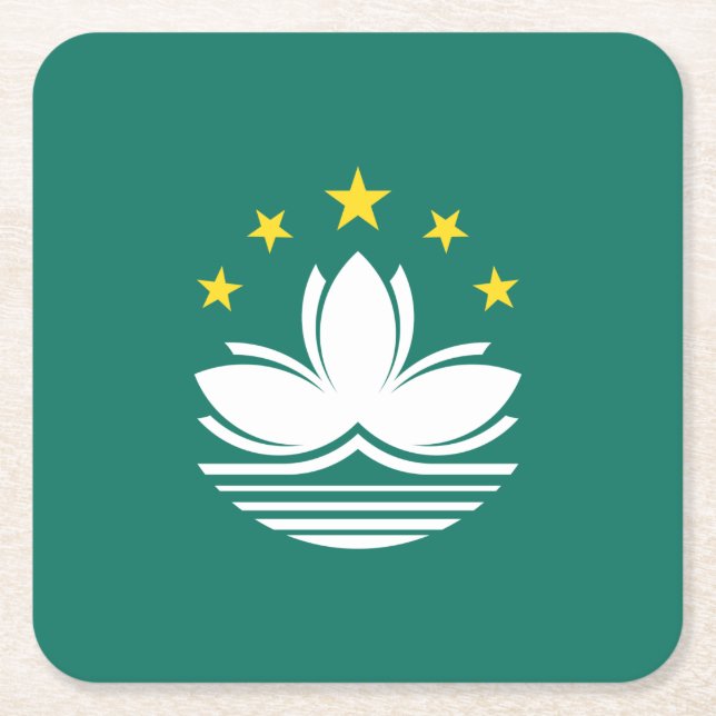 Macau-Flagge Rechteckiger Pappuntersetzer (Vorderseite)