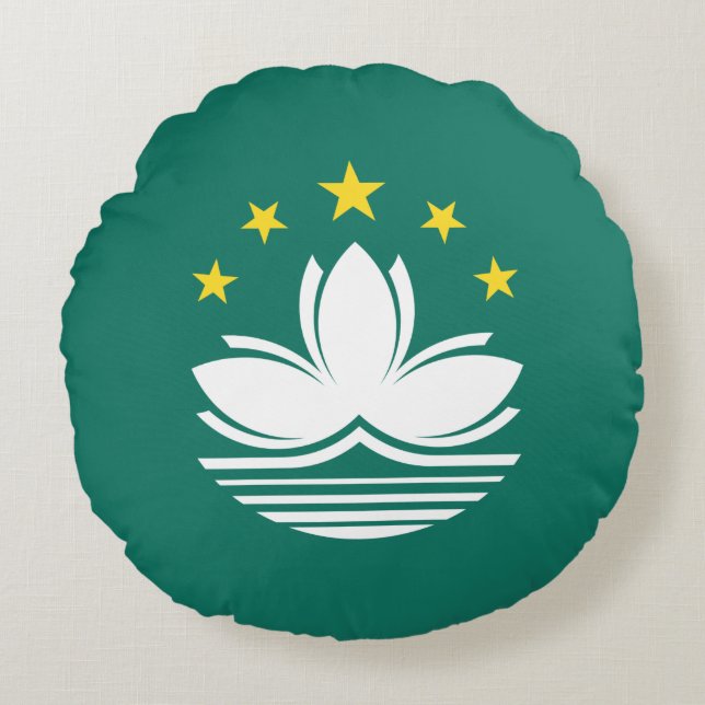 Macau-Flagge Rundes Kissen (Vorderseite)