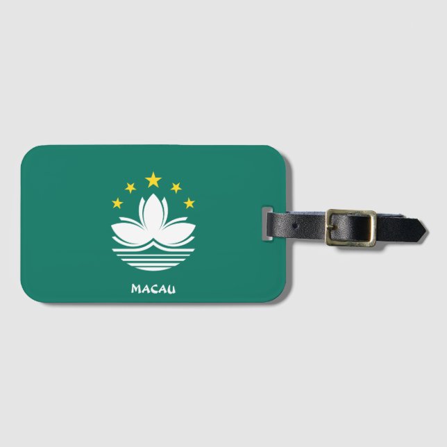 Macau National Flag Patriotic Gepäckanhänger (Vorderseite (Horizontal))