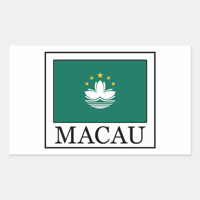 Macau Rechteckiger Aufkleber (Vorderseite)