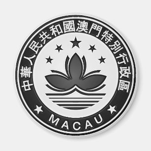 Macau Round Emblem Magnet