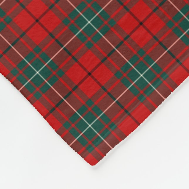 MacAulay Clan Red and Green Tartan Fleecedecke (Ecke)