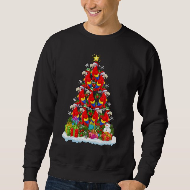 Macaw Bird   Xmas Holiday   Macaw Christmas Tree Sweatshirt (Vorderseite)