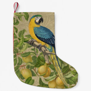 Macaw Blue Yellow Tropical Dschungel Antique Kleiner Weihnachtsstrumpf