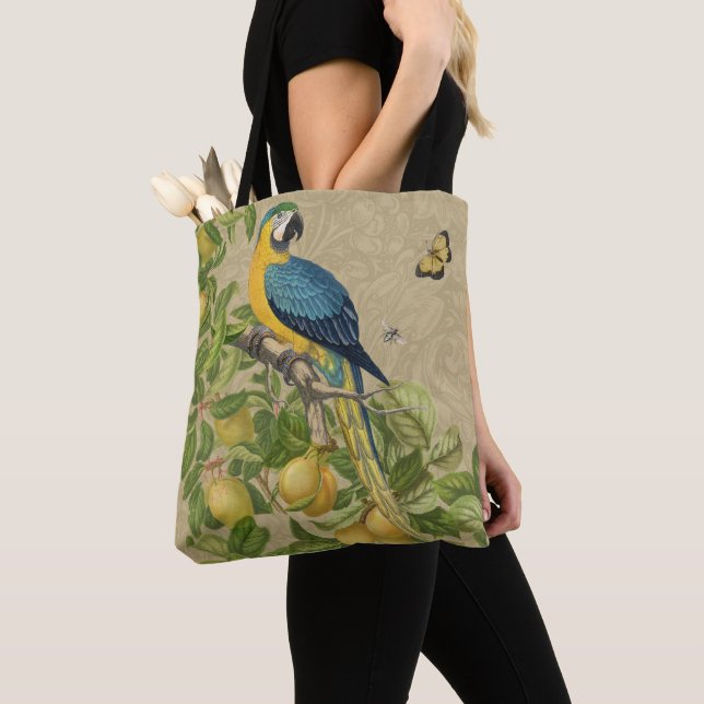 Macaw Blue Yellow Tropical Dschungel Antique Tasche (Von Nahem)