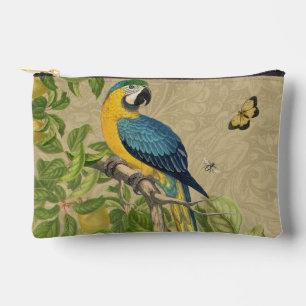 Macaw Blue Yellow Tropical Dschungel Antique Zubehörtasche