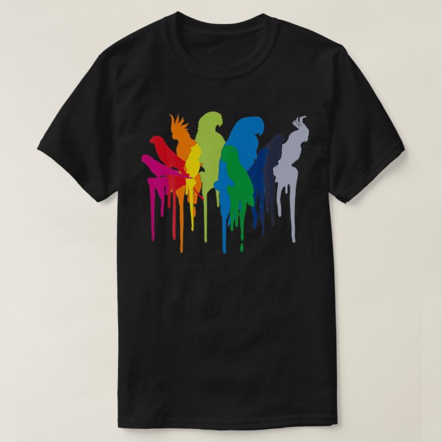 Macaw Cockatiel African Gray Parrot T-Shirt (Design vorne)