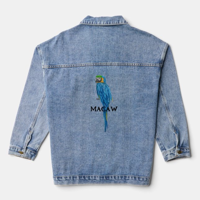 Macaw Design Denim Jacket Jeansjacke (Rückseite)