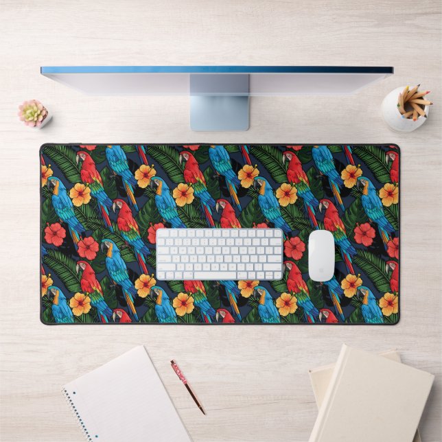 Macaw Et Le Motif De L'Hibiscus | Ajouter Votre No (Bureau 1)