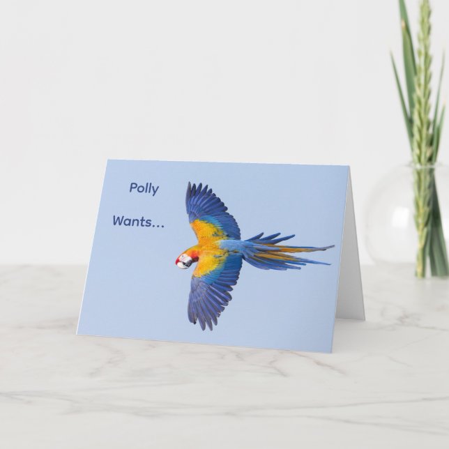 Macaw Flying Birthday Card Karte (Vorderseite)