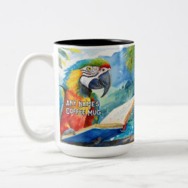 Macaw liest das große Buch Zweifarbige Tasse