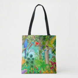 Macaw-Papageien-Dschungel-Kunst-Taschen-Tasche Tasche
