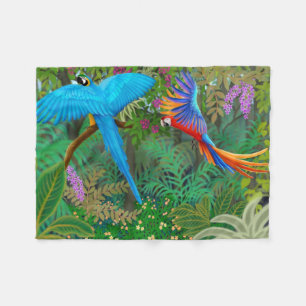 Macaw-Papageien in der Dschungel-Fleece-Decke Fleecedecke
