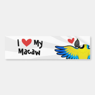Macaw-/Papageien-Liebe Autoaufkleber