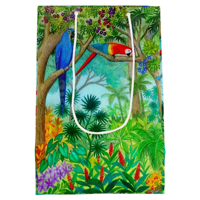 Macaw-Papageien-tropische Mittlere Geschenktüte (Rückseite)