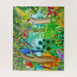 Macaw-Papageien-tropischer Dschungel-Puzzle