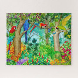 Macaw-Papageien-tropischer Dschungel-Puzzle
