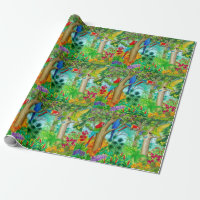Macaw-Papageien-tropisches Dschungel-Packpapier