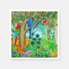 Macaw Parrot Art Jungle Papier Napkins Serviette