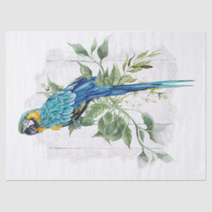 Macaw Parrot Eucalyptus Watercolor Seidenpapier