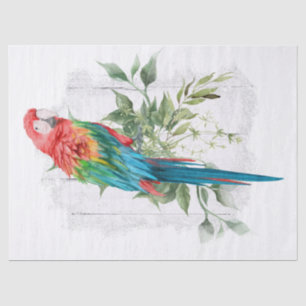 Macaw Parrot Eucalyptus Watercolor Seidenpapier