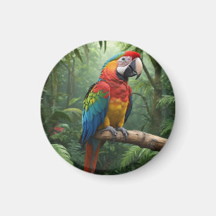 Macaw Parrot im Dschungel Magnet
