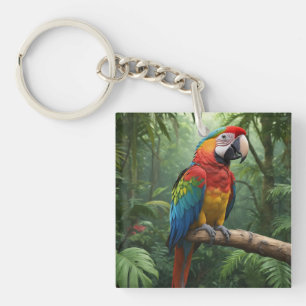 Macaw Parrot im Dschungel Schlüsselanhänger