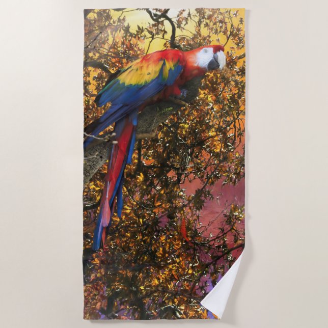 MACAW PARROT RAIN FOREST OUTPOST STRANDTUCH (Vorderseite)