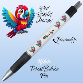 Macaw Parrot, Tropical Bird Safari Animal White 🦜 Kugelschreiber