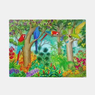 Macaw Parrot Tropical Jungle Doormat Fußmatte