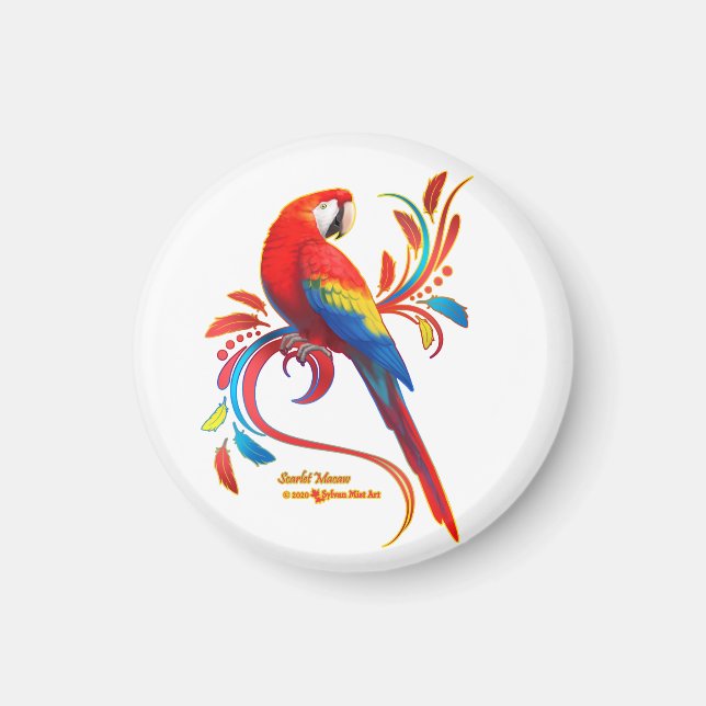 Macaw-Scarlet Magnet (Vorne)