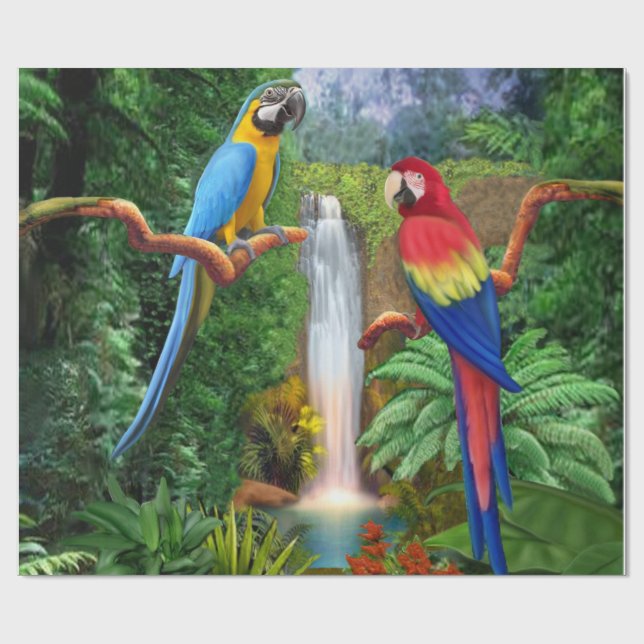 Macaw-tropische Papageien Geschenkpapier (Flach)