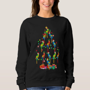 Macaws Christmas Tree Lights Santa Elf Macaw Sweatshirt
