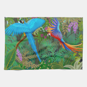 Macaws im zentralamerikanischen handtuch