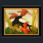 "Macaws & Panther" Stark Davis Art Deco Print Poster<br><div class="desc">Colorful Art Deco Print von Stark Davis mit dem Titel Macaws & Panther. ca. 1920</div>