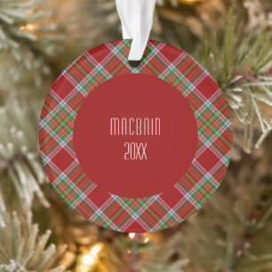 MacBain Clan Rot und Grün Highland Plaid Ornament