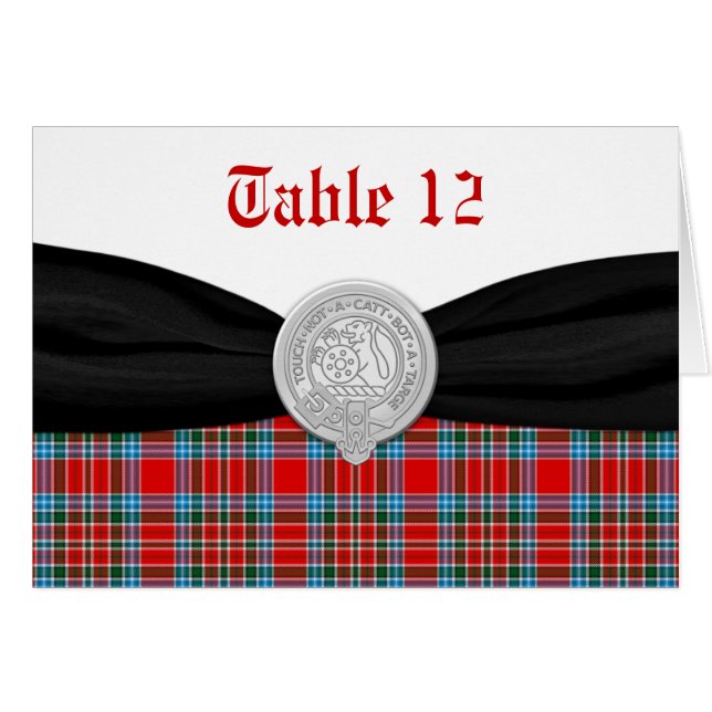 MacBean Ancient Tartan Table Card (Vorderseite (Horizontal))