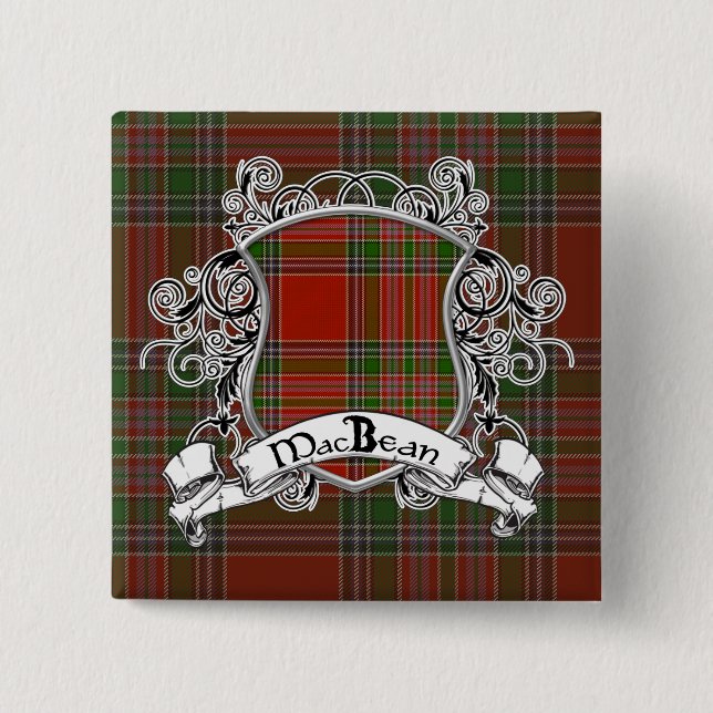 MacBean Tartan-Schild Button (Vorderseite)