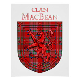 MacBean Tartan Scottish Kariert Lion Rampant Poster
