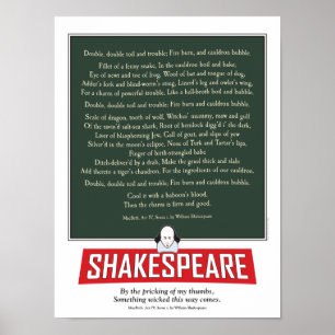 MacBeth de Shakespeare. affiche d'incantation des 
