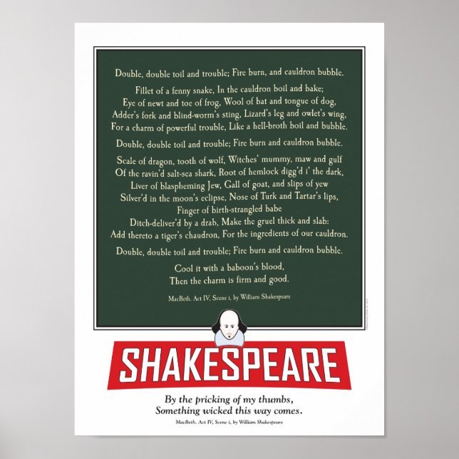 MacBeth de Shakespeare. affiche d'incantation des  (Devant)