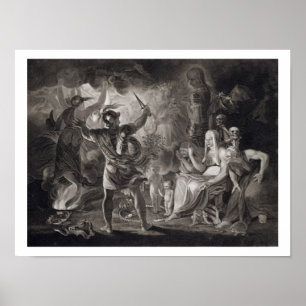 Macbeth, die drei Hexen und Hecate in Tat IV, S Poster