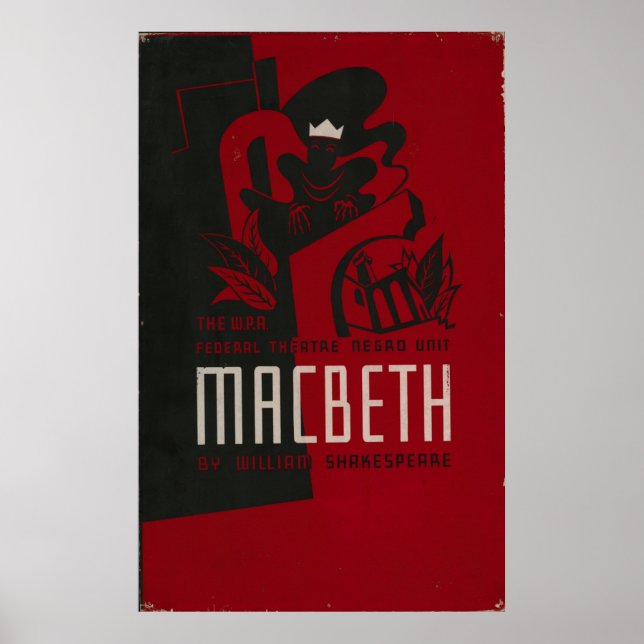 Macbeth Negro Theater 1937 WPA Vintage Poster (Vorne)