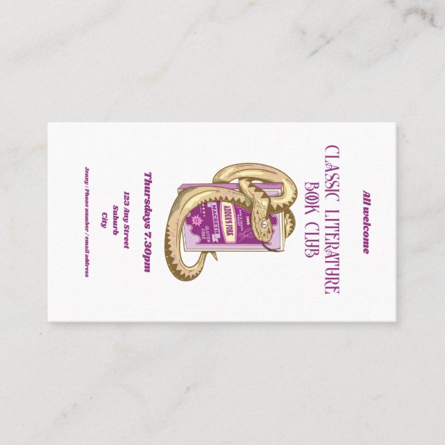 Macbeth Rote Bücher über Hexen Visitenkarte (Vorderseite)